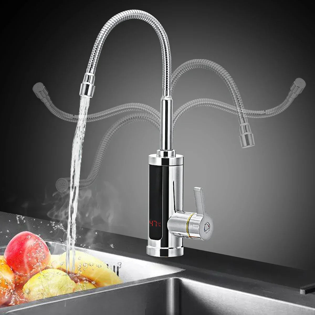FlowHeat Instant Hot Water Kitchen Tap with Temperature Display