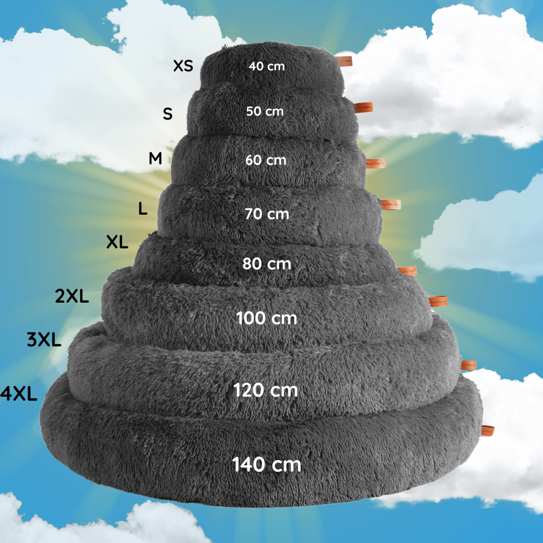 Fluffy Donut Dog Bed with Raised Edge and Plush Faux Fur