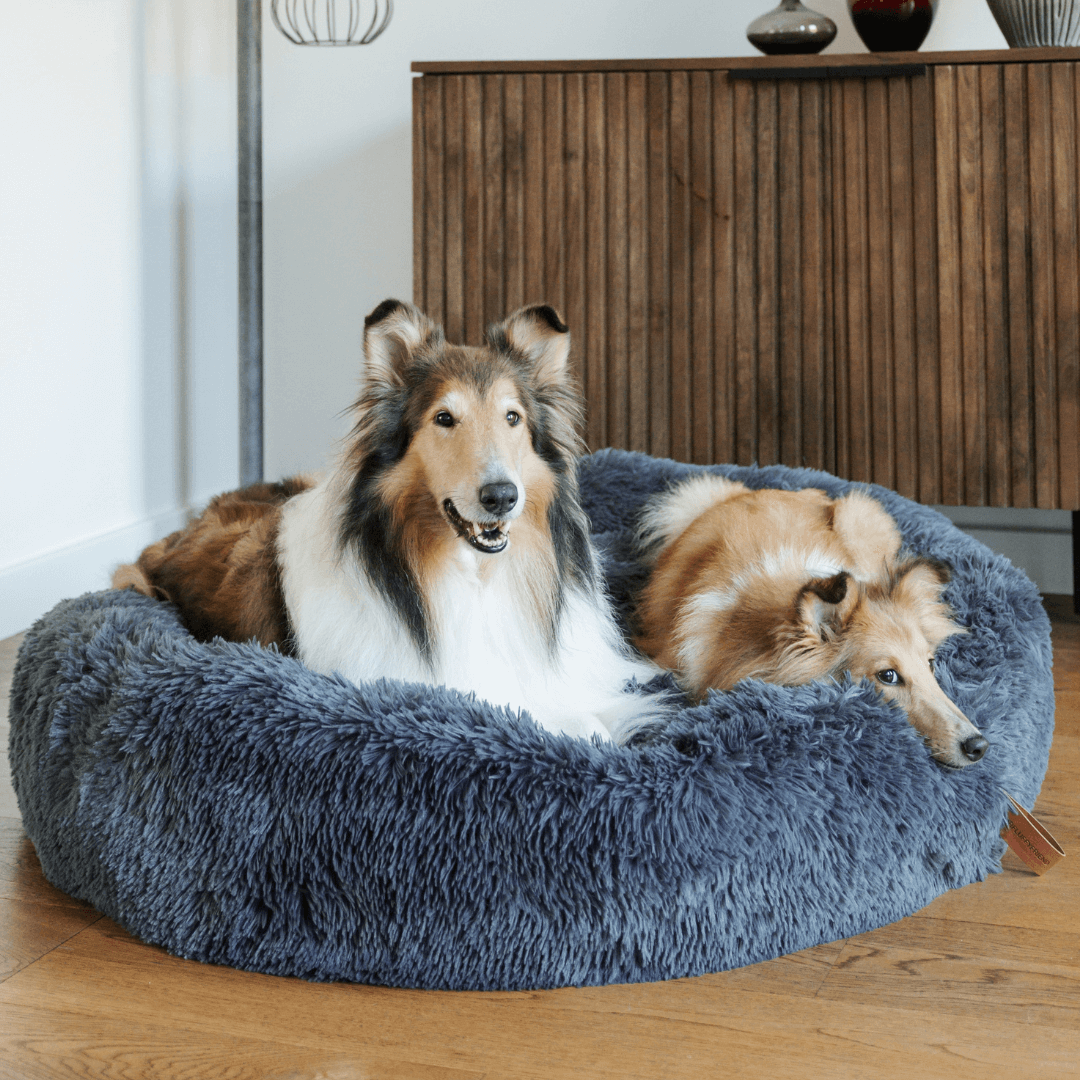 Fluffy Donut Dog Bed with Raised Edge and Plush Faux Fur