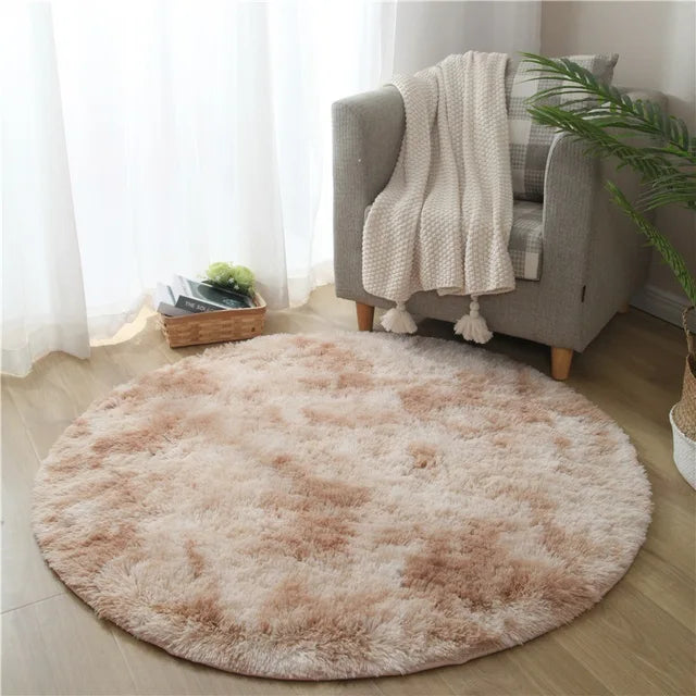 FluffyMat Ultra Soft Plush Round Rug for Bedroom and Living Room