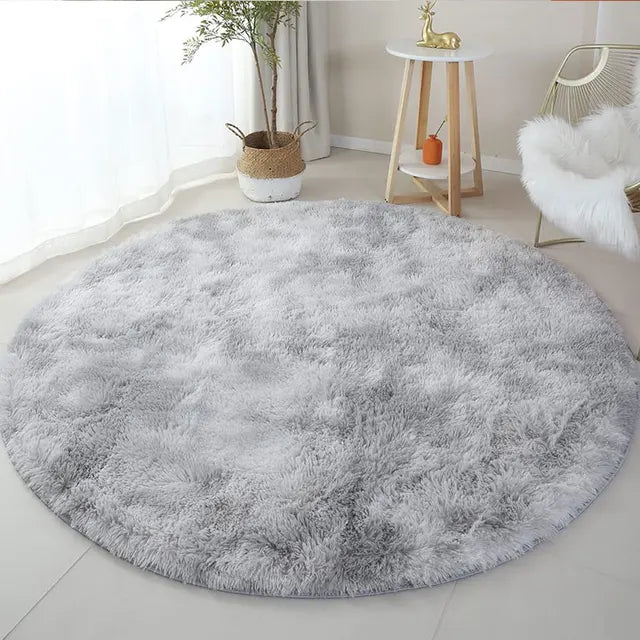 FluffyMat Ultra Soft Plush Round Rug for Bedroom and Living Room
