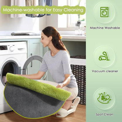 FluffyMat Ultra Soft Plush Round Rug for Bedroom and Living Room
