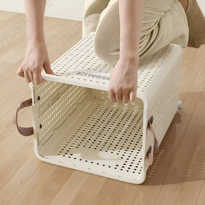 FoldaRoll Foldable Laundry Basket with Wheels for Easy Storage
