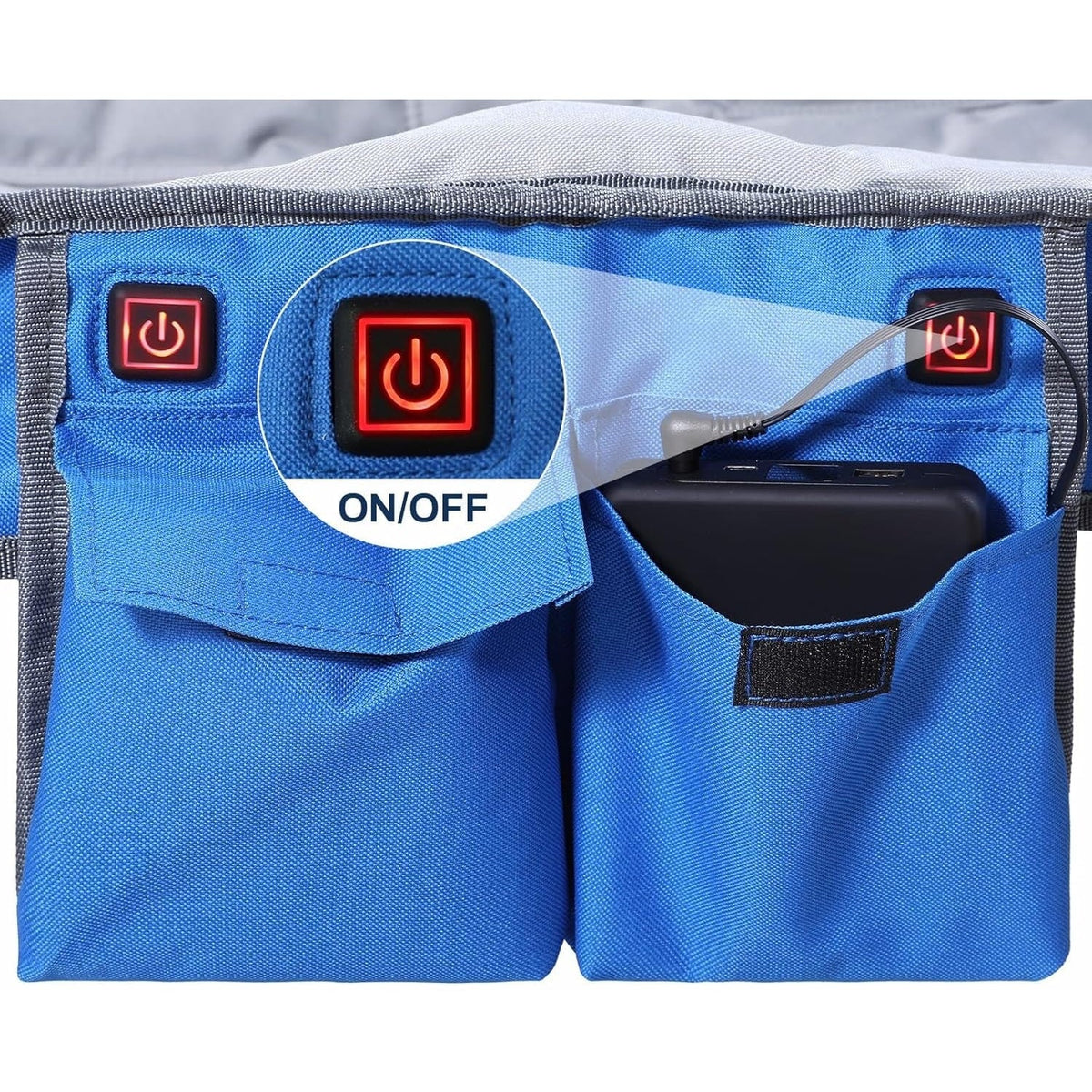 Silla doble plegable para camping, portátil, con asiento calefactado y batería recargable