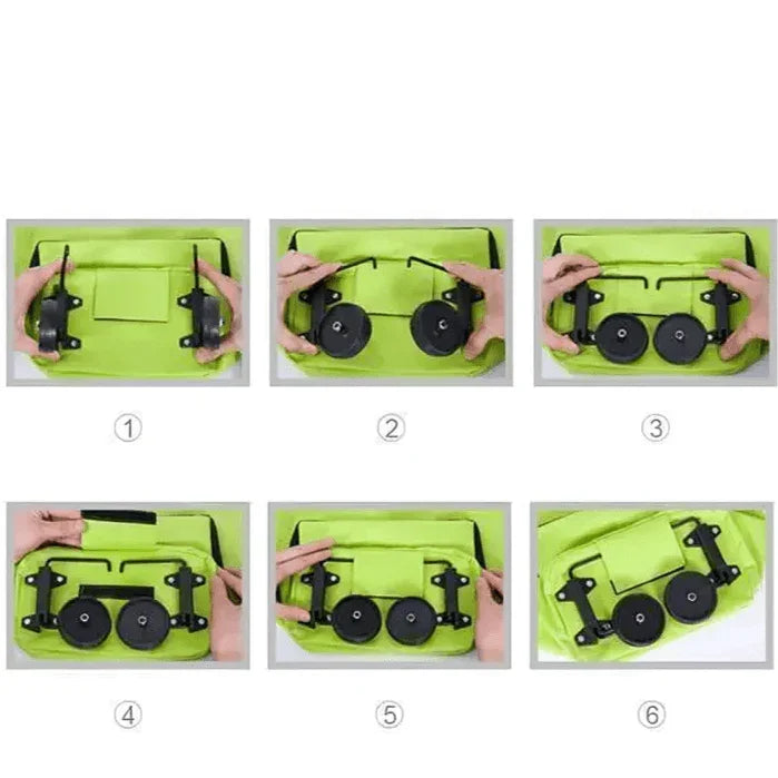 Foldable Shopping Trolley Bag with Wheels for Easy Carry and Storage
