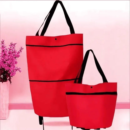 Foldable Shopping Trolley Bag with Wheels for Easy Carry and Storage