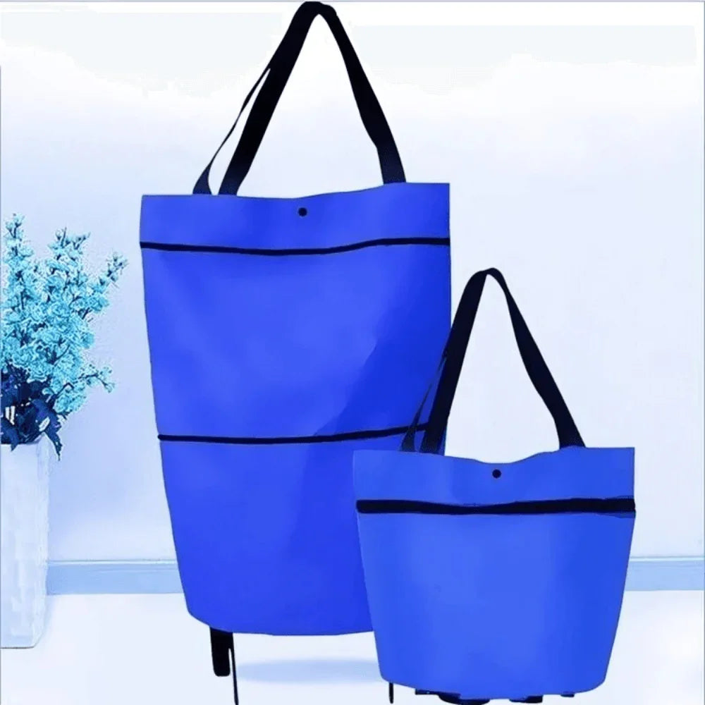 Foldable Shopping Trolley Bag with Wheels for Easy Carry and Storage