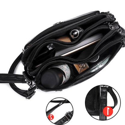 Fosh Women’s Leather Shoulder Bag – Compact Elegant Everyday Handbag