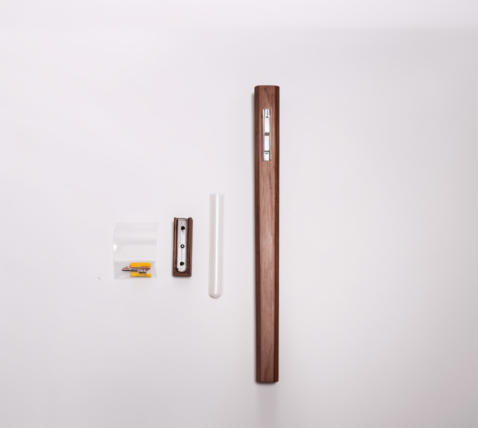FreshFloret Wall Mounted Wooden Vase Solid Beech and Walnut Flower Display