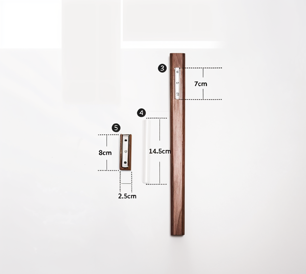 FreshFloret Wall Mounted Wooden Vase Solid Beech and Walnut Flower Display