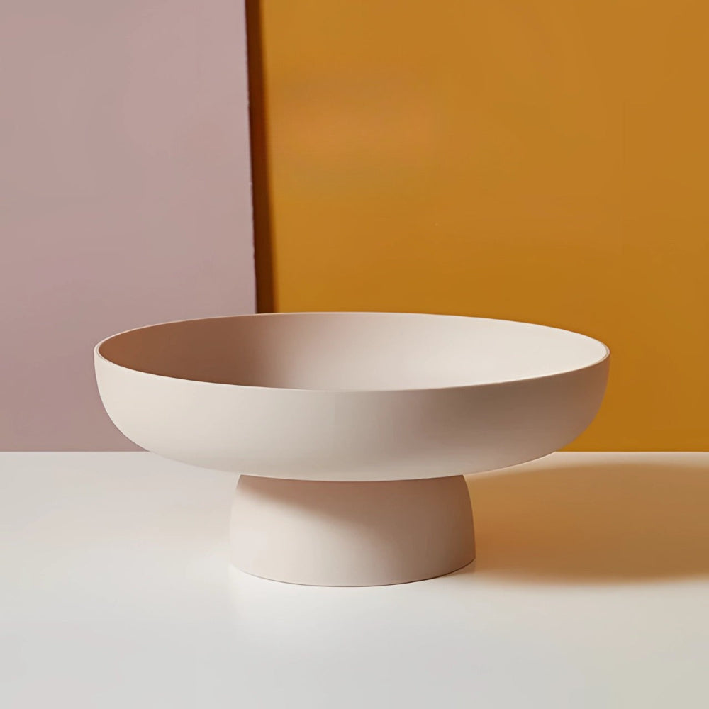 Fruitful Elegance Retro Fruit Bowl with Leaf Design Ceramic Look