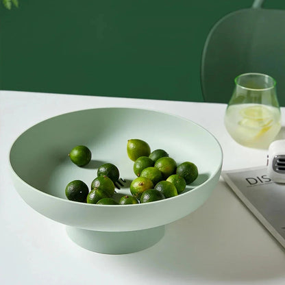 Fruitful Elegance Retro Fruit Bowl with Leaf Design Ceramic Look