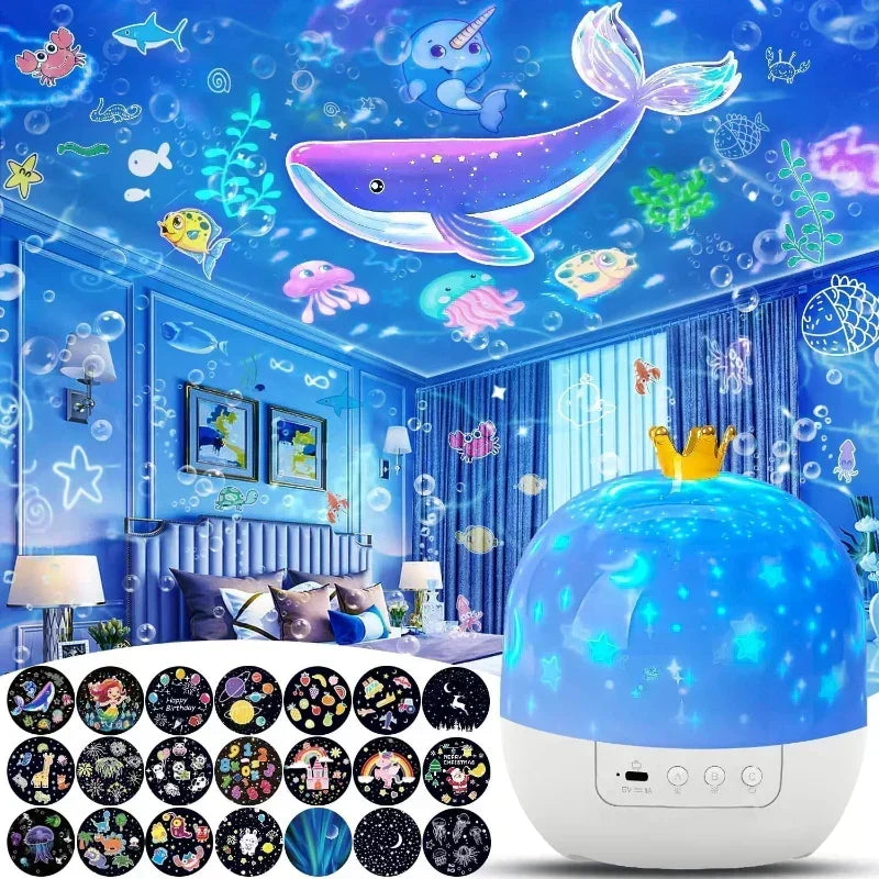 Galaxy Projector Night Light with Rotating Star Patterns