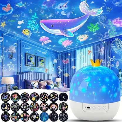 Galaxy Projector Night Light with Rotating Star Patterns