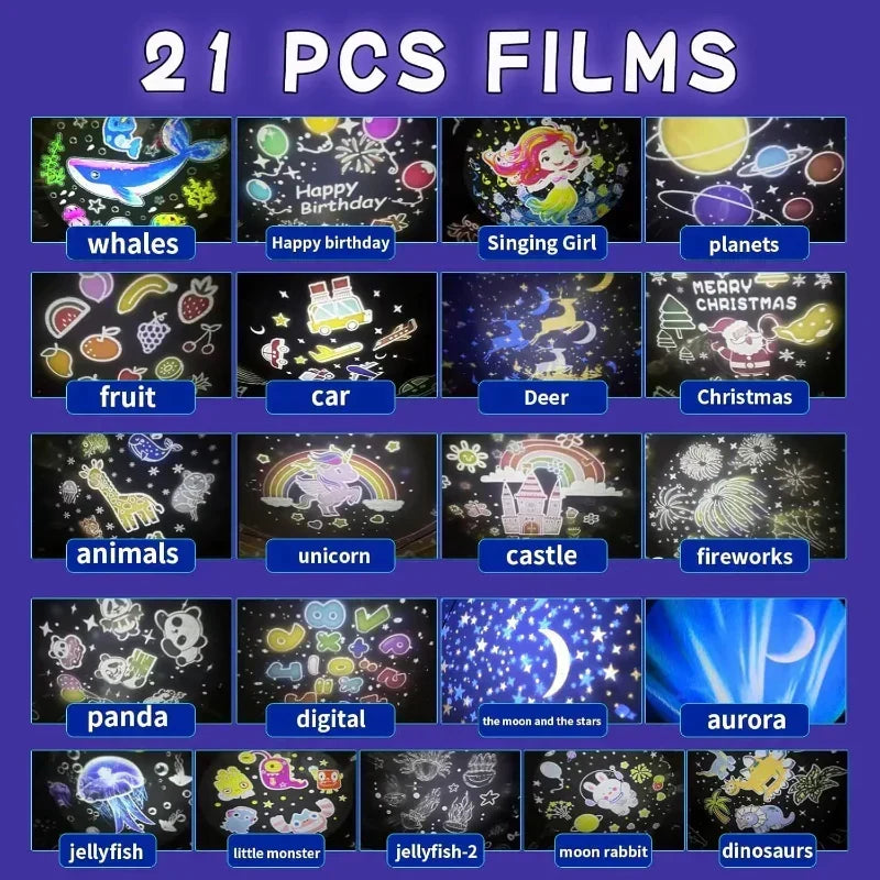 Galaxy Projector Night Light with Rotating Star Patterns