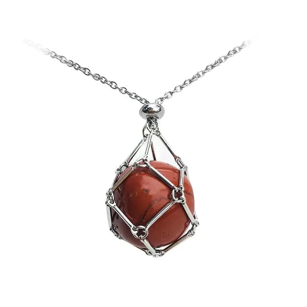Gemstone Holder Necklace with Interchangeable Stone Pendant