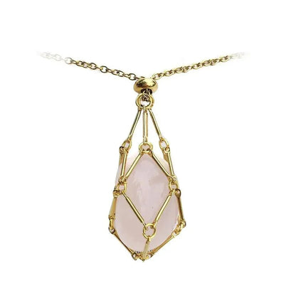 Gemstone Holder Necklace with Interchangeable Stone Pendant