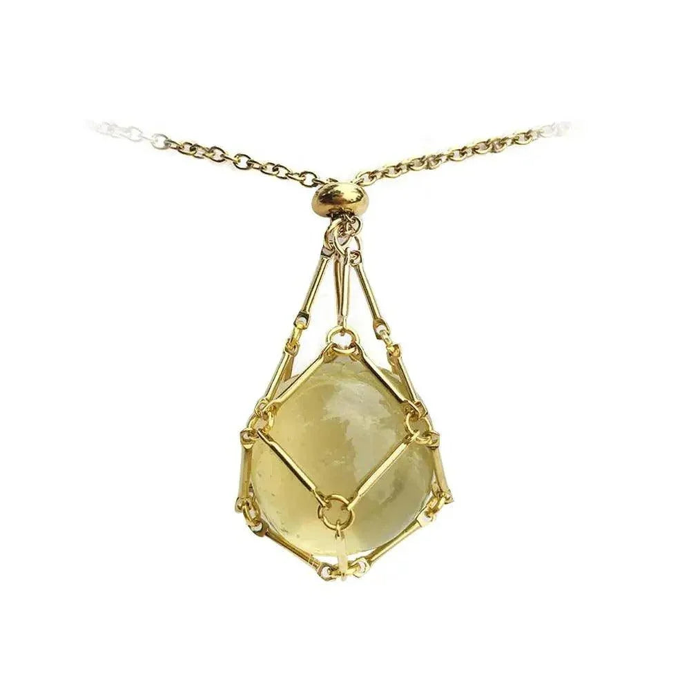 Gemstone Holder Necklace with Interchangeable Stone Pendant