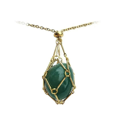Gemstone Holder Necklace with Interchangeable Stone Pendant