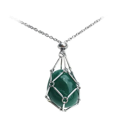 Gemstone Holder Necklace with Interchangeable Stone Pendant