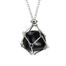 Gemstone Holder Necklace with Interchangeable Stone Pendant