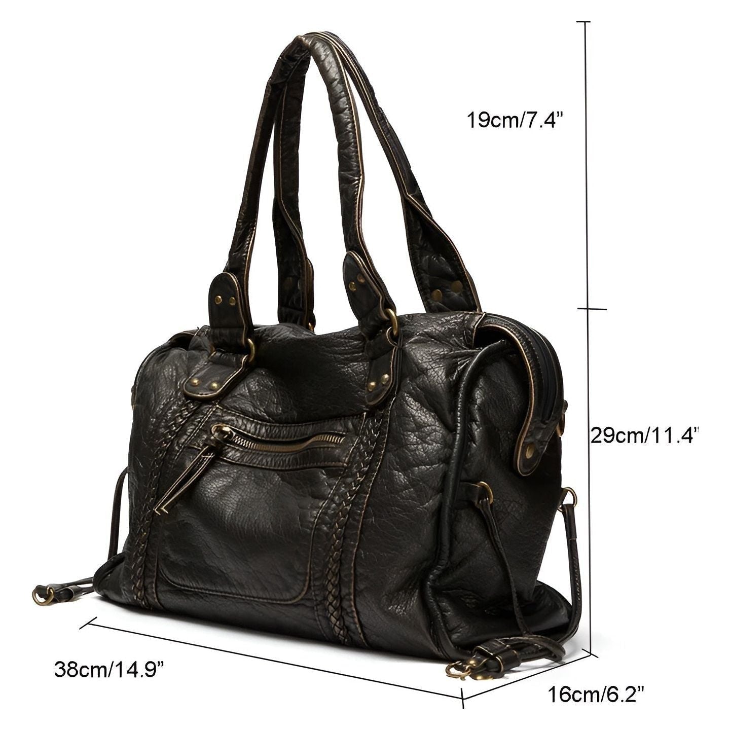 Genuine Leather Shoulder Bag Elegant Everyday Work Handbag