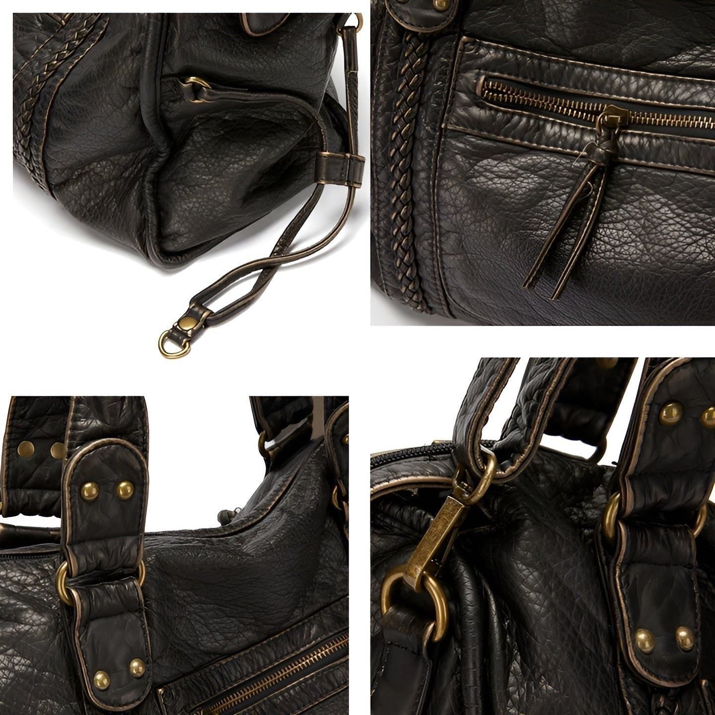 Genuine Leather Shoulder Bag Elegant Everyday Work Handbag