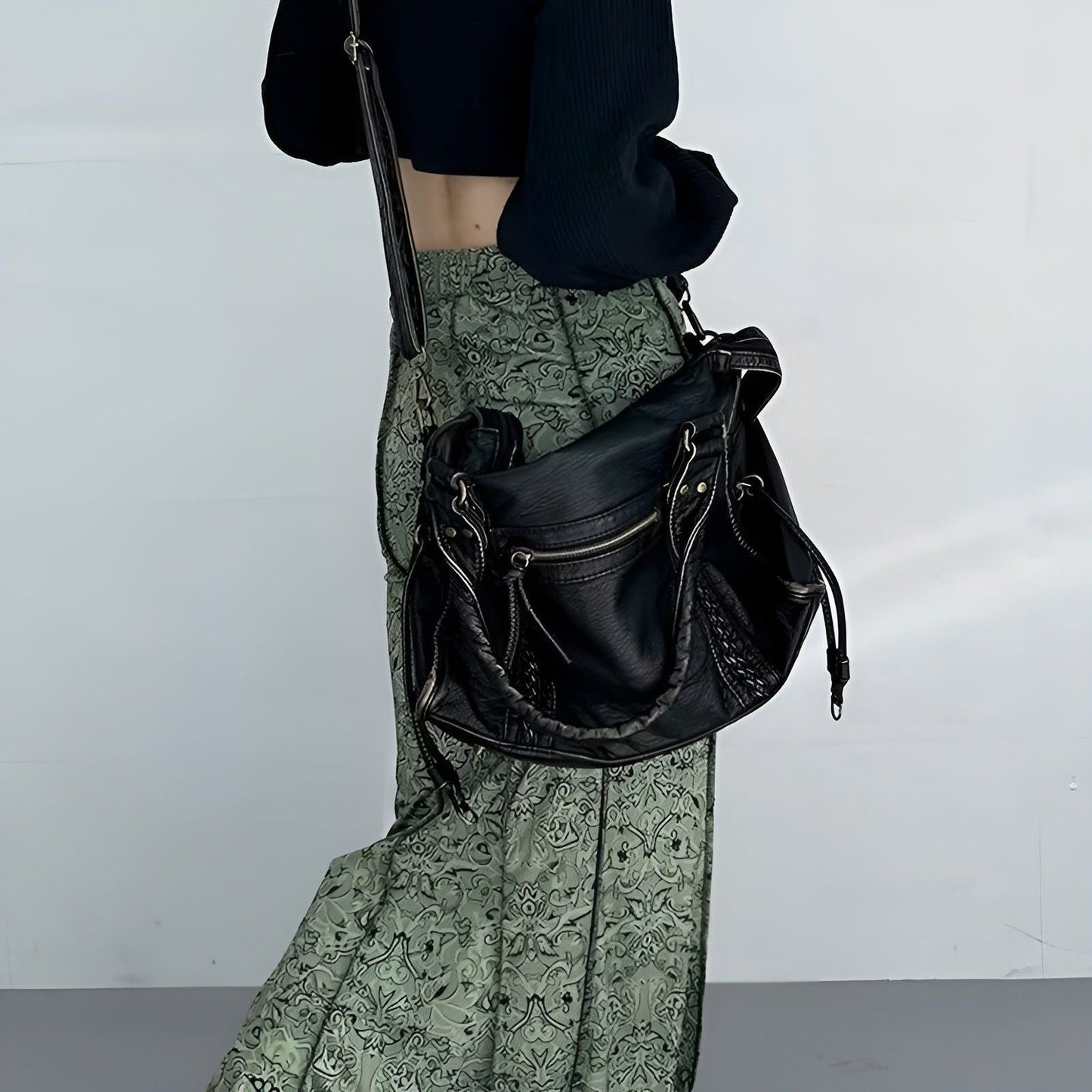 Genuine Leather Shoulder Bag Elegant Everyday Work Handbag