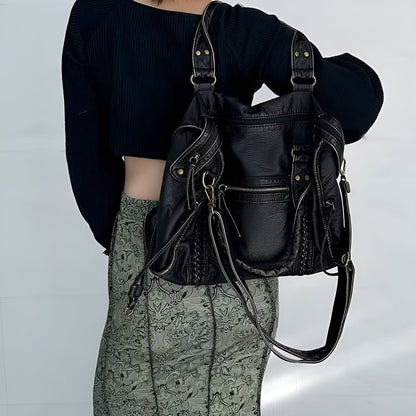 Genuine Leather Shoulder Bag Elegant Everyday Work Handbag