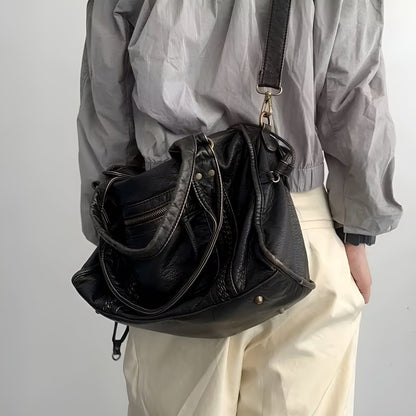 Genuine Leather Shoulder Bag Elegant Everyday Work Handbag