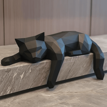 GeoCat Abstract Cat Sculpture with Modern Elegant Design for Stylish Home Decor