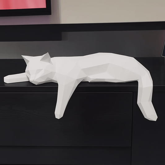 GeoCat Abstract Cat Sculpture with Modern Elegant Design for Stylish Home Decor