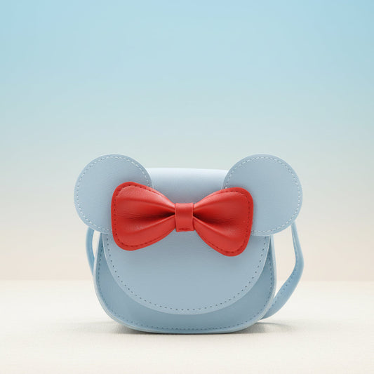 Bolso bandolera infantil de ratón para niña, con lazo, bonito bolso mini de PU