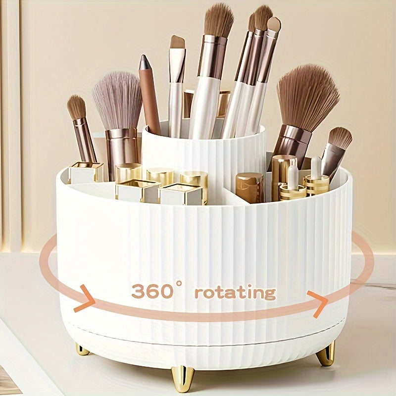 GlamSpin 360 Rotating Makeup and Desk Organizer with 5 Compartments