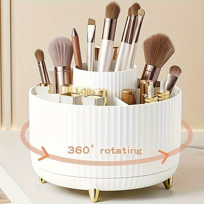 GlamSpin 360 Rotating Makeup and Desk Organizer with 5 Compartments