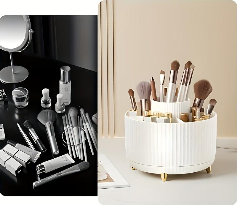 GlamSpin 360 Rotating Makeup and Desk Organizer with 5 Compartments