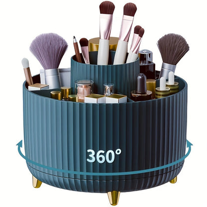 GlamSpin 360 Rotating Makeup and Desk Organizer with 5 Compartments
