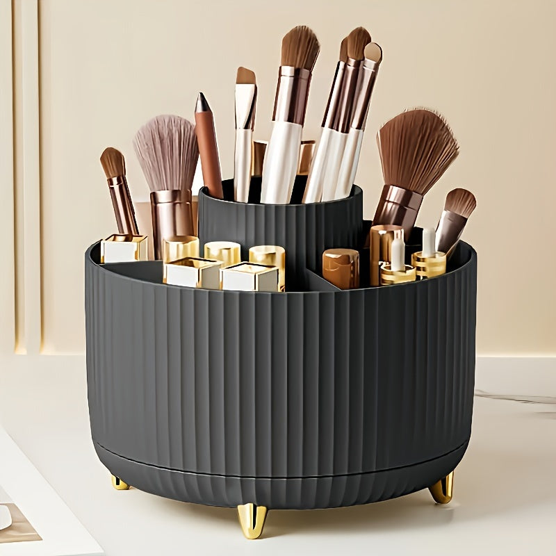 GlamSpin 360 Rotating Makeup and Desk Organizer with 5 Compartments