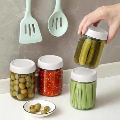 Glass Food Storage Jars 12oz Airtight Stackable Kitchen Container Set