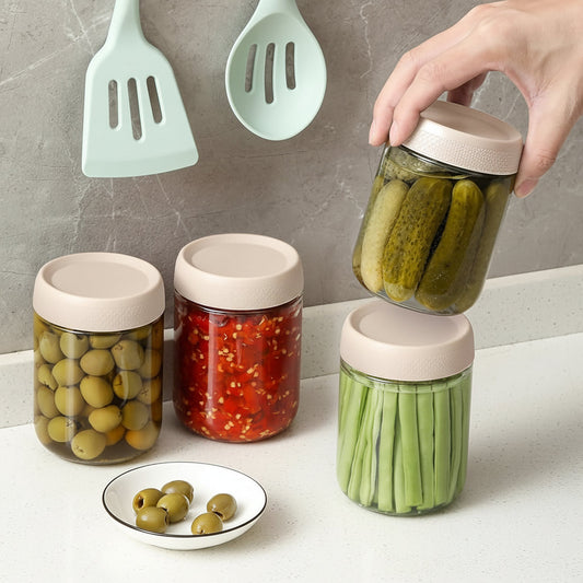 Set de frascos de vidrio de 12oz para almacenar alimentos, herméticos y apilables, para la cocina