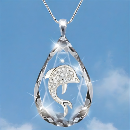 Collana con pendente in vetro a goccia in stile boho
