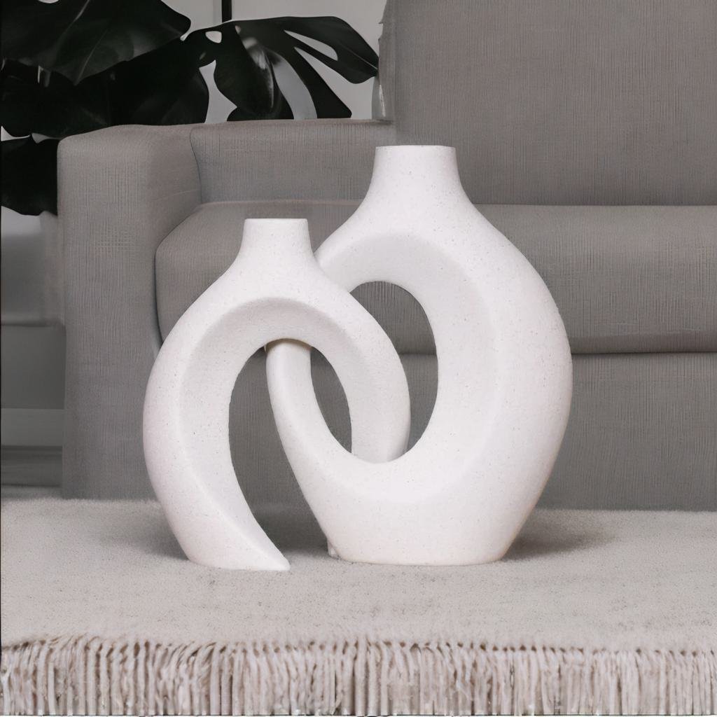 Gleora Intertwined Ceramic Flower Vase Elegant Decorative Centrepiece