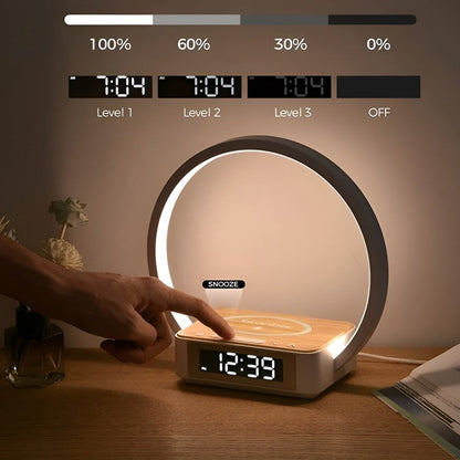 GlowMax 3 in 1 LED Table Lamp with Wireless Charger Alarm Clock Touch Control