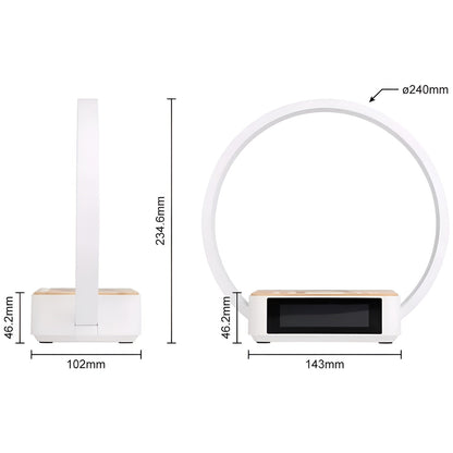 GlowMax 3 in 1 LED Table Lamp with Wireless Charger Alarm Clock Touch Control