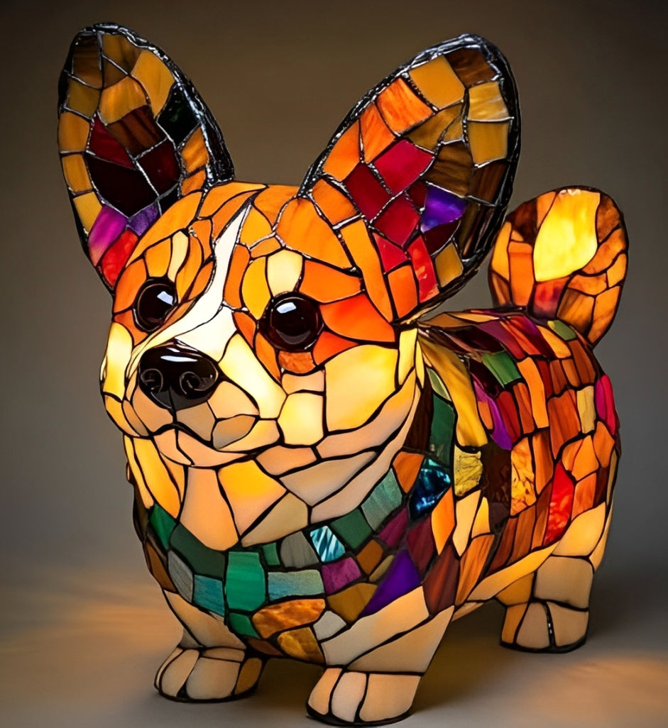 GlowPaw Dog Tribute Lamp Acrylic Night Light USB Powered