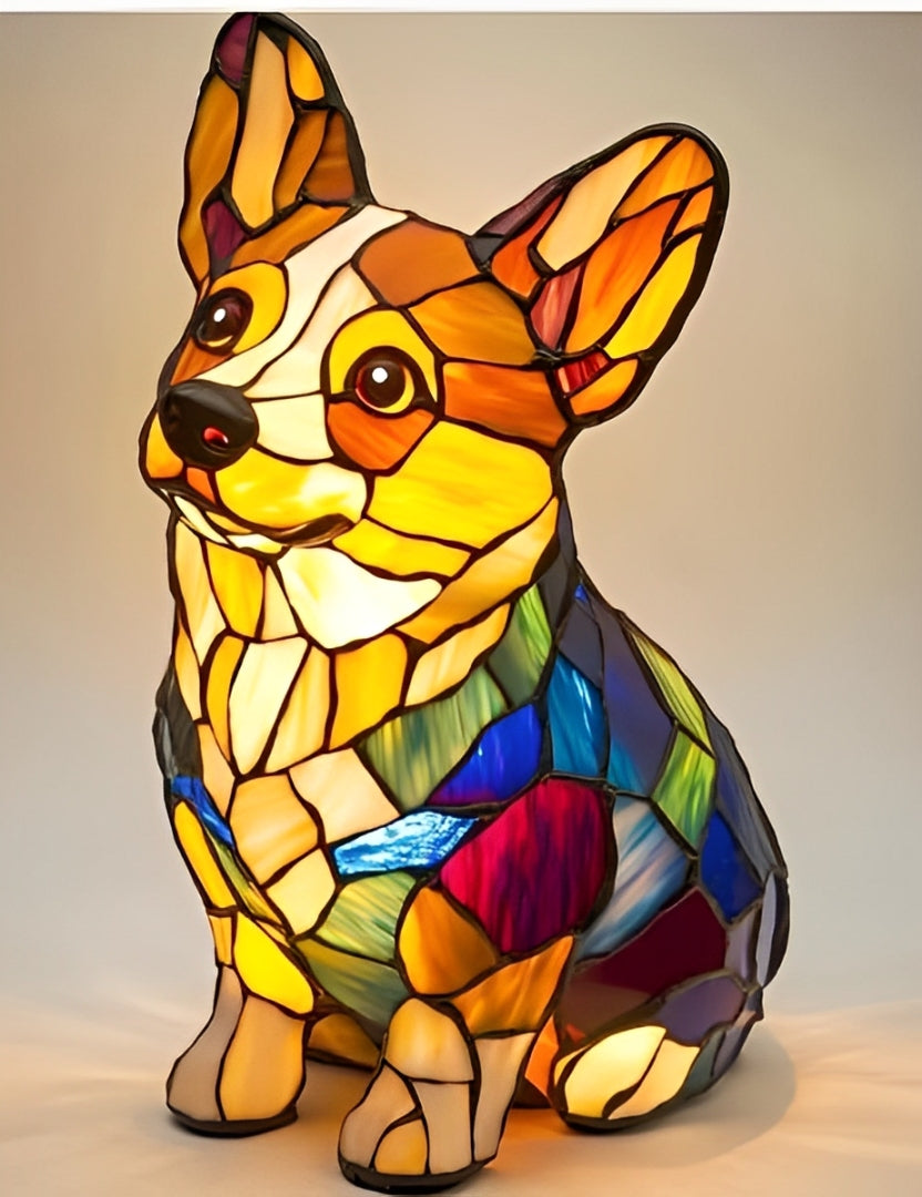 GlowPaw Dog Tribute Lamp Acrylic Night Light USB Powered
