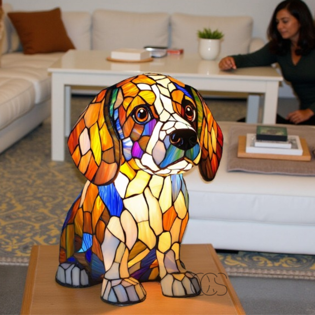 GlowPaw Dog Tribute Lamp Acrylic Night Light USB Powered