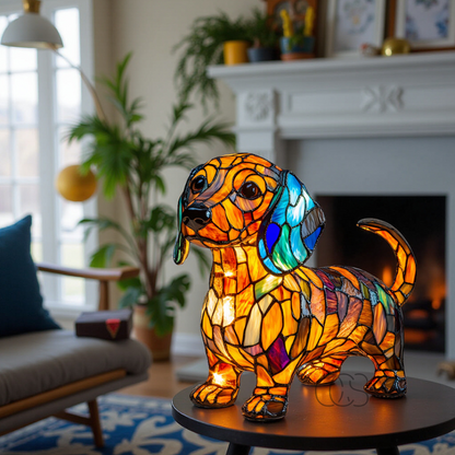 GlowPaw Dog Tribute Lamp Acrylic Night Light USB Powered
