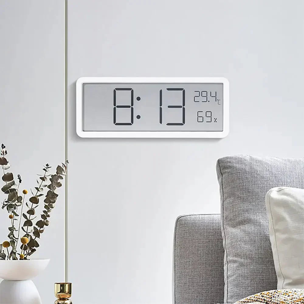 GlowTime Digital LED Wall Clock with Temperature and Humidity Display