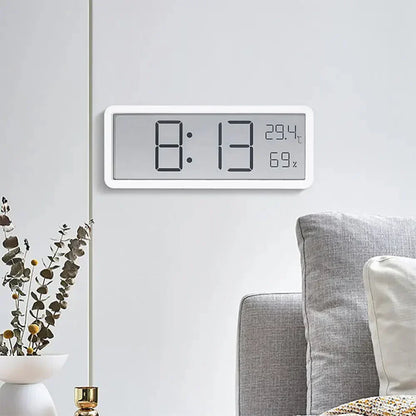 GlowTime Digital LED Wall Clock with Temperature and Humidity Display